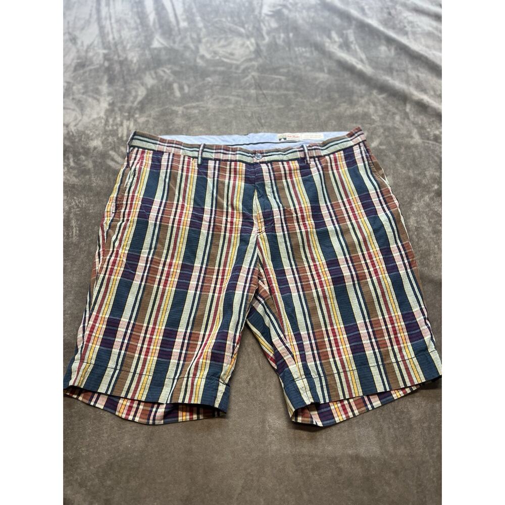 Polo‎ Ralph Lauren India Madras Plaid Shorts Men Size 38 Blue Brown Multicolor
